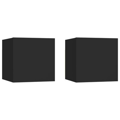 vidaXL Muebles de salón de pared 2 uds negro 30,5x30x30 cm