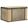 vidaXL Caja de almacenamiento con ventana lateral transparente Crema