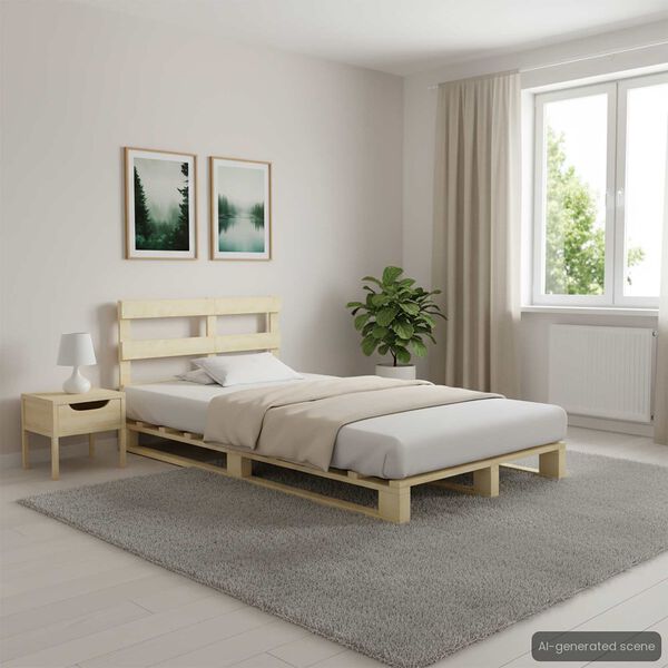 vidaXL Estructura cama palets sin colch&oacute;n madera maciza pino 120x200cm