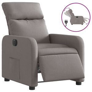 vidaXL Sill&oacute;n reclinable el&eacute;ctrico tela gris taup&eacute;