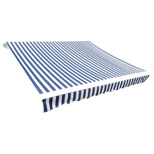 vidaXL Tela de repuesto para toldo azul y blanco 300x250 cm poli&eacute;ster