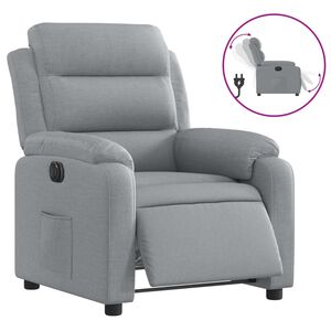 vidaXL Sill&oacute;n reclinable el&eacute;ctrico tela gris claro
