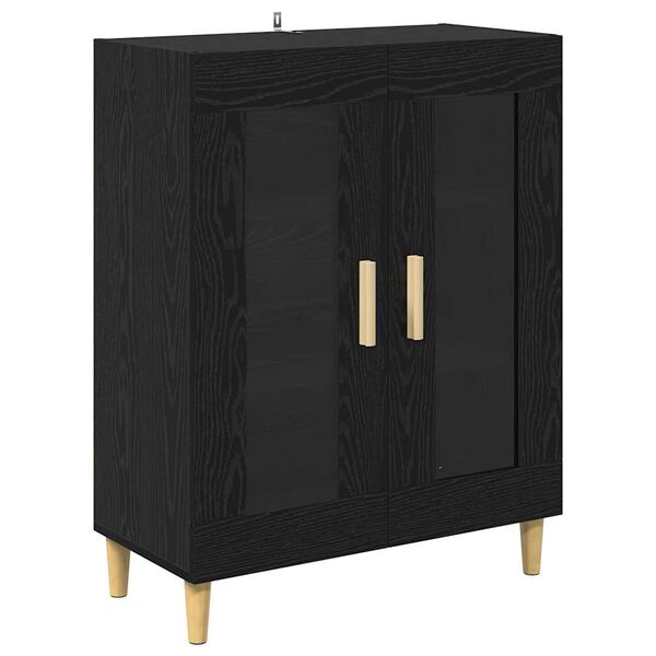 vidaXL Vitrina Roble Negro 69,5 x 34 x 90 cm Madera contrachapada