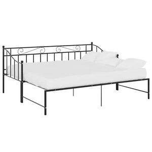 vidaXL Estructura sof&aacute; cama extra&iacute;ble sin colch&oacute;n metal negro 90x200cm