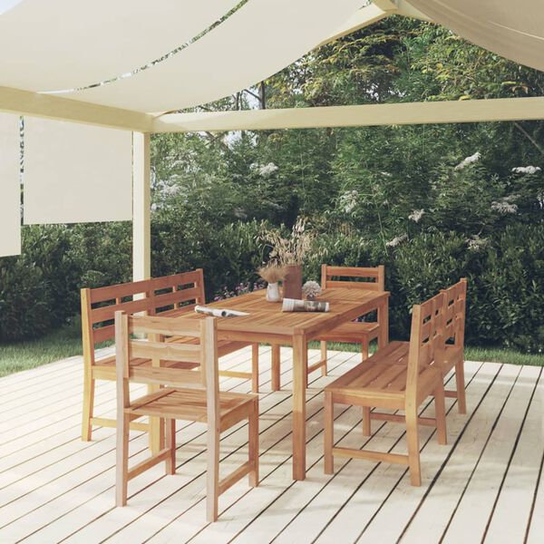 vidaXL Juego de comedor para jard&iacute;n 5 piezas madera maciza de teca