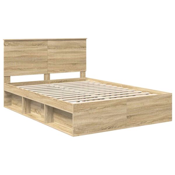 vidaXL Estructura de cama Sonoma 140 x 200 cm Madera de pino macizo