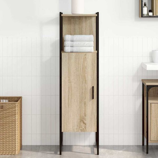 vidaXL Gabinete de Ba&ntilde;o Beige 33 x 33 x 120,5 cm Madera contrachapada
