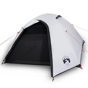 vidaXL Tienda de campa&ntilde;a igl&uacute; 4 personas tela opaca impermeable blanco