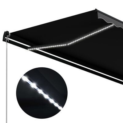 vidaXL Toldo retráctil manual con LED gris antracita 500x300 cm