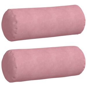 vidaXL Cojines Bolster 2 pcs Rosa &Oslash; 25 x 70 cm Tela de pana