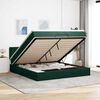 vidaXL Estructura de cama otomana con colchón verde oscuro 160x200 cm