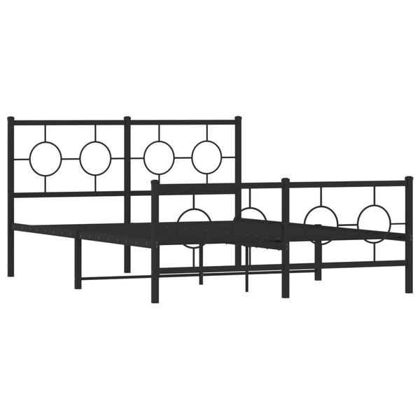 vidaXL Estructura cama sin colchón con estribo metal negro 140x190 cm
