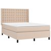 vidaXL Cama box spring con colch&oacute;n cuero sint&eacute;tico capuchino 140x200cm