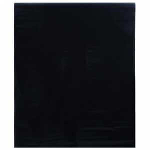 vidaXL L&aacute;mina de ventana esmerilada est&aacute;tica PVC negro 45x500 cm