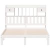 vidaXL Cama con estantería sin colchón madera maciza blanca 140x200 cm
