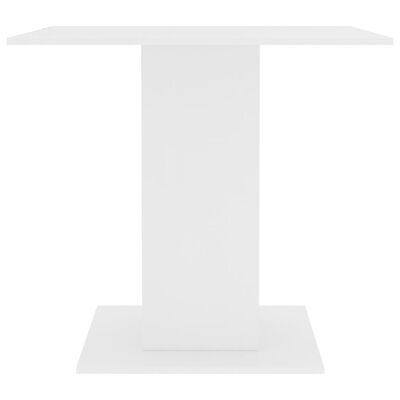 vidaXL Mesa de comedor de madera contrachapada blanco 80x80x75 cm
