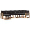vidaXL Conjunto de sof&aacute;s de exterior 7 uds. Natural y negro