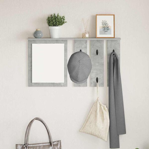 vidaXL Perchero de pared con estante Gris hormig&oacute;n 85 x 10 x 45 cm