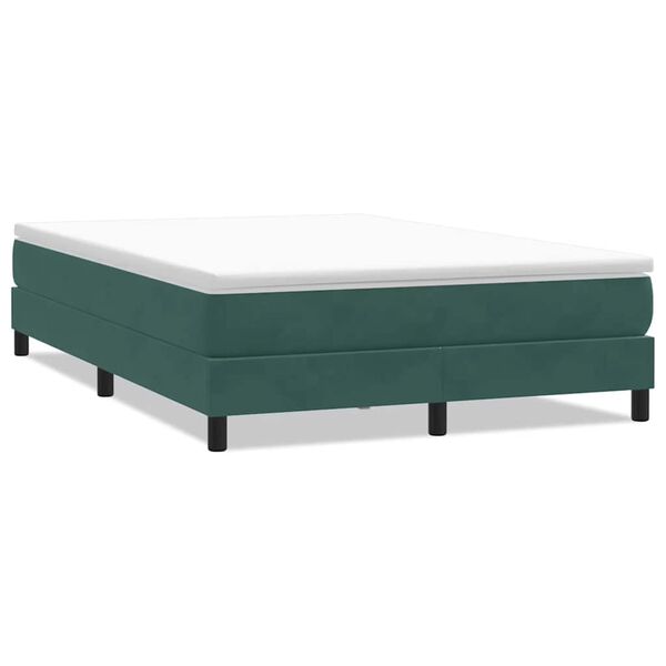 vidaXL Cama box spring sin colch&oacute;n terciopelo verde oscuro 160x210 cm