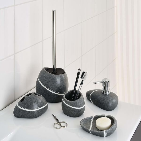 RIDDER Escobilla de baño con portaescobillas Little Rock gris