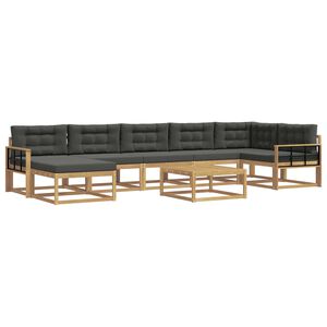 vidaXL Conjunto de sof&aacute;s de exterior 8 uds. Blanco y Antracita