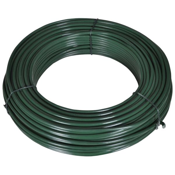 vidaXL Alambre para vallas 55 m 2,1/3,1 mm acero verde