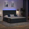 vidaXL Cama con tira de luces LED Gris oscuro 180 x 200 cm Terciopelo