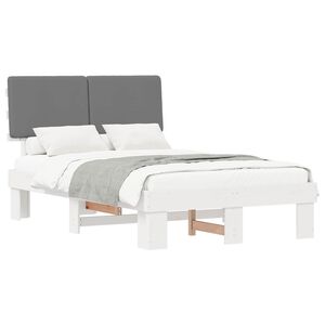vidaXL Estructura de Cama con Cabecera Tapizada Gris Claro