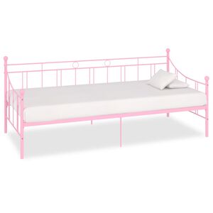 vidaXL Estructura de cama sin colch&oacute;n metal rosa 90x200 cm