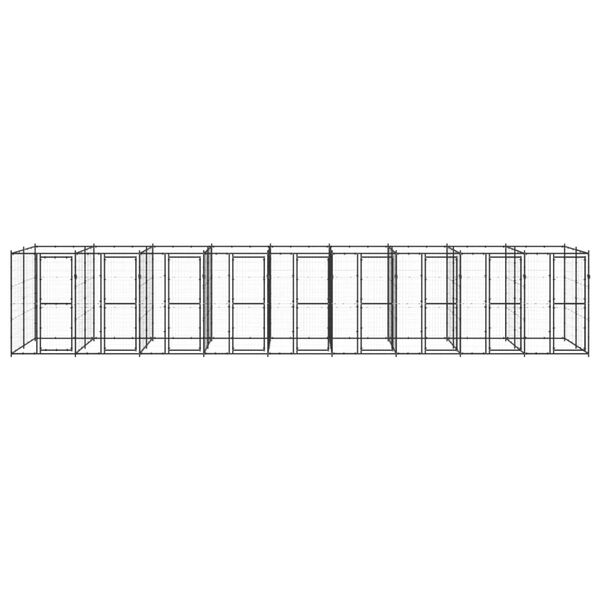 vidaXL Perrera de exterior de acero 21,78 m&sup2;