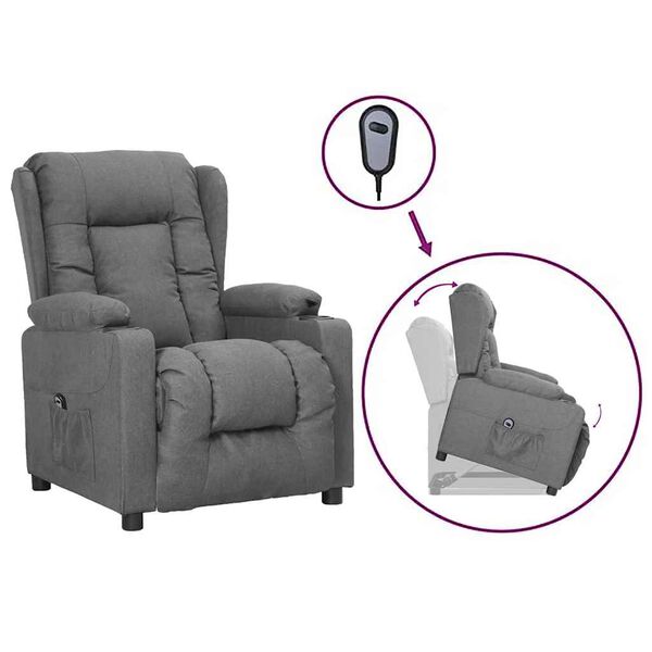 vidaXL Sill&oacute;n elevable tela gris claro