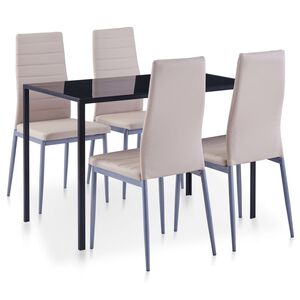vidaXL Conjunto de mesa y sillas de comedor 5 piezas color capuchino