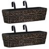 vidaXL Conjunto de jardineras 2 unidades jacinto de agua marr&oacute;n