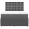 vidaXL Cama box spring con colch&oacute;n tela gris oscuro 140x190 cm