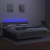 vidaXL Cama box spring colch&oacute;n y luces LED tela gris claro 160x200 cm