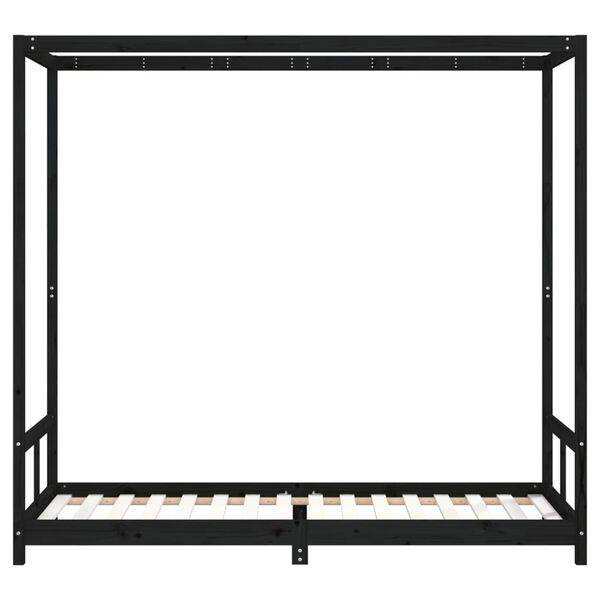 vidaXL Estructura de cama para ni&ntilde;os madera de pino negro 80x200 cm