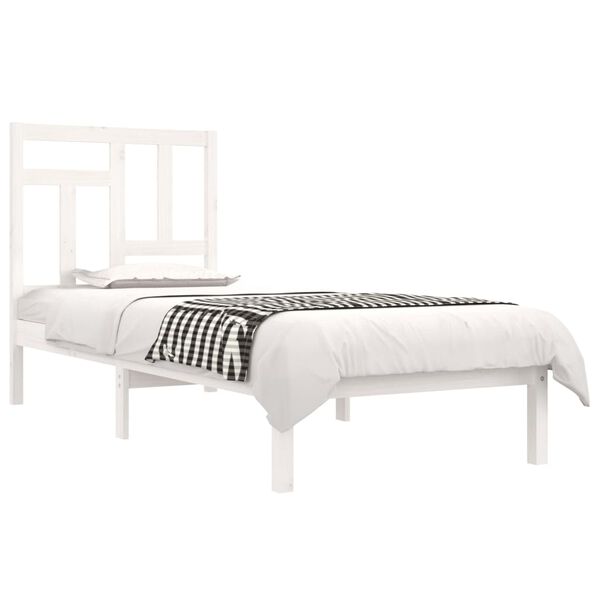 vidaXL Estructura de cama sin colchón madera de pino blanca 90x200 cm