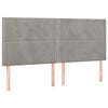 vidaXL Cabecero gris claro 200x5x118/128 cm terciopelo