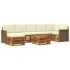 vidaXL Conjunto de sof&aacute;s de exterior 7 uds. Natural y Crema