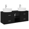 vidaXL Juego de Muebles de Ba&ntilde;o 3 uds. Negro 49,5 x 44,5 x 65 cm