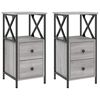vidaXL Mesitas noche 2 uds madera ingenier&iacute;a gris Sonoma 34x35,5x70 cm