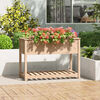 vidaXL Jardinera con estante de madera maciza de pino 111,5x54x81 cm