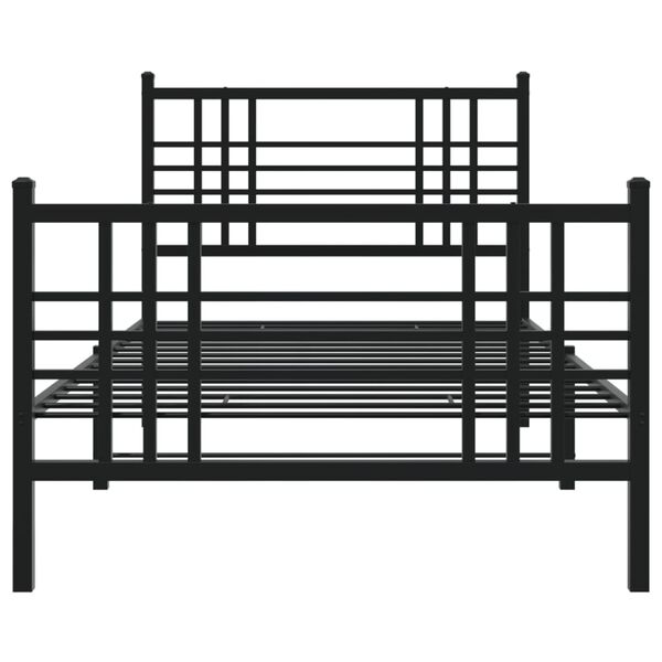vidaXL Estructura cama sin colchón con estribo metal negro 107x203 cm