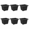 vidaXL Maceta cuadrada para flores 6 pcs Negro 23 x 23 x 17,5 cm