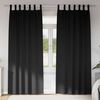 vidaXL Cortinas Opacas con Anillas 2 pcs Negro 245 x 140 cm Poli&eacute;ster