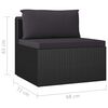 vidaXL Set muebles de jard&iacute;n 9 piezas y cojines rat&aacute;n sint&eacute;tico negro