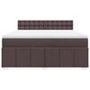 vidaXL Cama box spring con colch&oacute;n tela marr&oacute;n oscuro 180x200 cm