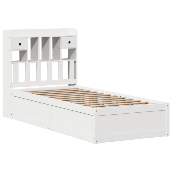 vidaXL Estructura de cama sin colch&oacute;n madera de pino blanca 90x200 cm