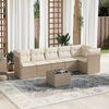 vidaXL Set sof&aacute;s de jard&iacute;n 7 piezas y cojines rat&aacute;n sint&eacute;tico beige