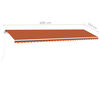 vidaXL Toldo de pie retr&aacute;ctil manual naranja y marr&oacute;n 600x350 cm